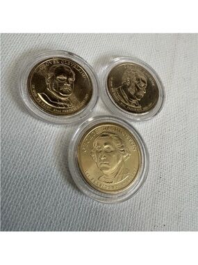 2007 2012 Presidential Golden $1 Dollar Coin Lot Washington Cleveland Arthur